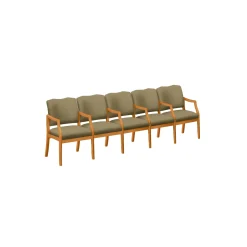 Spencer Five Seater with Center Arms in Solid Fabric