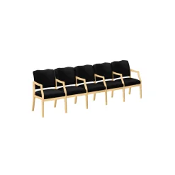 Spencer Five Seater with Center Arms in Solid Fabric