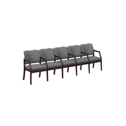 Spencer Five Seater with Center Arms in Solid Fabric