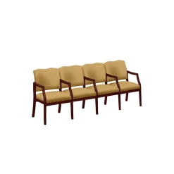 Spencer Four Seater with Center Arms in Solid Fabric