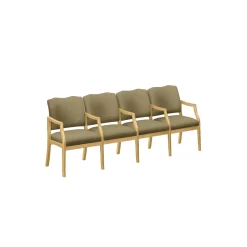 Spencer Four Seater with Center Arms in Solid Fabric