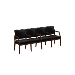 Spencer Four Seater with Center Arms in Solid Fabric