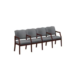 Spencer Four Seater with Center Arms in Solid Fabric
