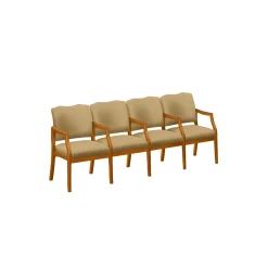 Spencer Four Seater with Center Arms in Print Fabric or Vinyl