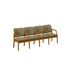 Spencer Four Seater with Center Arms in Print Fabric or Vinyl