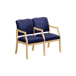 Spencer Two Seater with Center Arms in Solid Fabric