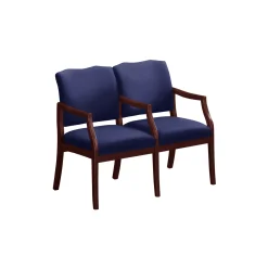 Spencer Two Seater with Center Arms in Solid Fabric