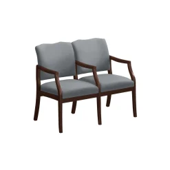 Spencer Two Seater with Center Arms in Solid Fabric