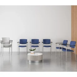 Stacking Mid-Size Vinyl Guest Chair with Arms