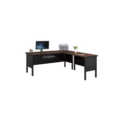 Stahl L-Shaped Desk with Keyboard Tray - 72"W x 72"D