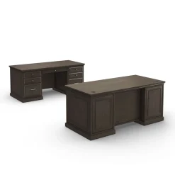 Statesman Executive Desk and Credenza Set