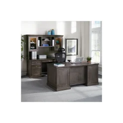 Statesman Executive Desk w/ Hutch and Credenza Set