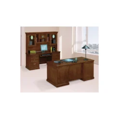 Statesman Executive Desk w/ Hutch and Credenza Set