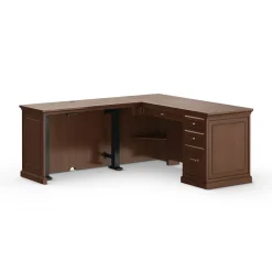 Statesman Height Adjustable L-Shaped Standing Desk with Left Return - 65"W x 72"D