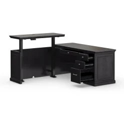 Statesman Height Adjustable L-Shaped Standing Desk with Left Return - 65