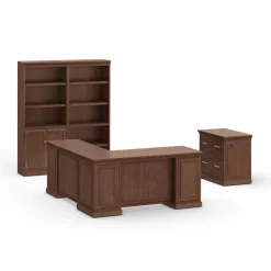 Statesman L- Shaped Executive Desk with Left Return and Storage Set