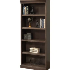 Statesman L-Shaped Executive Desk with Right Return and Bookcase Set