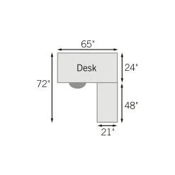Statesman L-Shaped Executive Desk with Right Return - 65