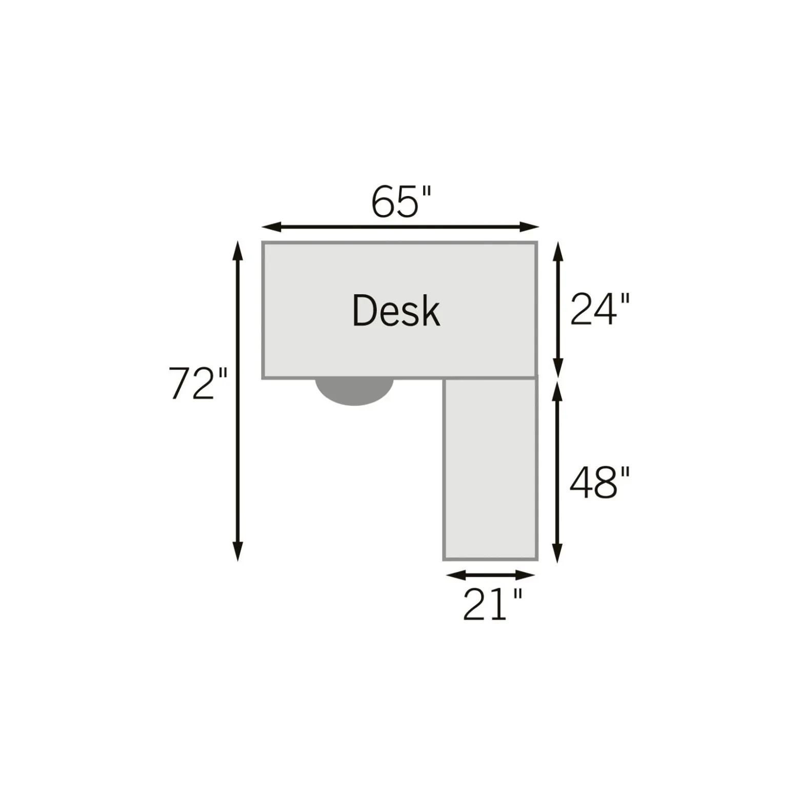 Statesman L-Shaped Executive Desk with Right Return - 65"W x 72"D