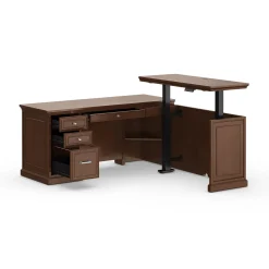 Statesman L-Shaped Standing Desk with Height Adjustable Right Return - 65