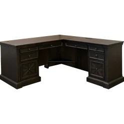 Stockton Pedestal L-Shaped Desk - 66"W x 70"D