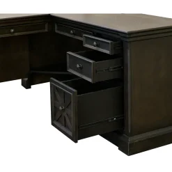 Stockton Pedestal L-Shaped Desk - 66