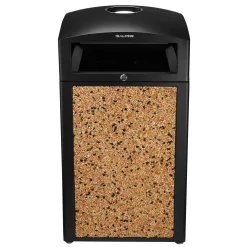 Stone Panel All Weather Trash Receptacle w/Ashtray- 40 Gallon