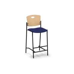 Strata Wood Back Bar Stool