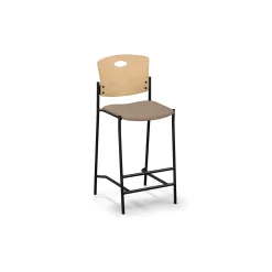 Strata Wood Back Bar Stool