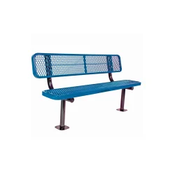 Surface Mount Diamond Pattern Steel Bench - 8'W
