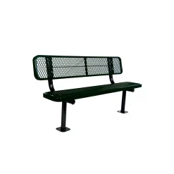 Surface Mount Diamond Pattern Steel Bench - 6'W