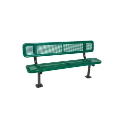 Surface Mount Perforated Steel Bench - 8'W