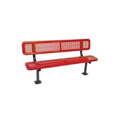 Surface Mount Perforated Steel Bench - 8'W