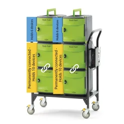 Tech Tub2 Cart with Storage and Charging Tubs for 32 Devices