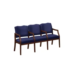 Three Seater with Center Arms in Solid Fabric