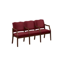 Three Seater with Center Arms in Solid Fabric