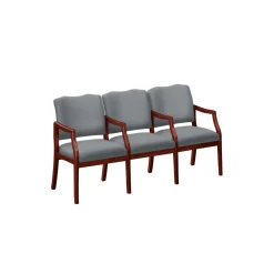 Three Seater with Center Arms in Solid Fabric