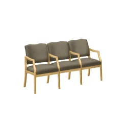 Three Seater with Center Arms in Print Fabric or Vinyl