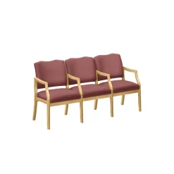 Three Seater with Center Arms in Print Fabric or Vinyl
