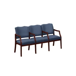 Three Seater with Center Arms in Print Fabric or Vinyl