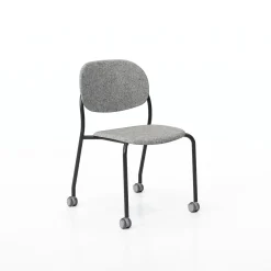 Tioga Armless Guest Chair with Casters - PET Felt Seat & Back
