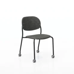 Tioga Armless Guest Chair with Casters - PET Felt Seat & Back