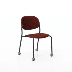 Tioga Armless Guest Chair with Casters - PET Felt Seat & Back