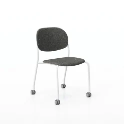 Tioga Armless Guest Chair with Casters - PET Felt Seat & Back