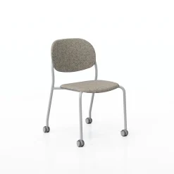 Tioga Armless Guest Chair with Casters - PET Felt Seat & Back