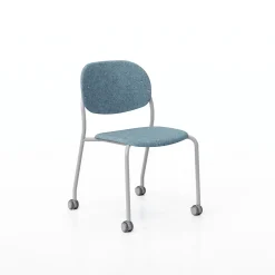 Tioga Armless Guest Chair with Casters - PET Felt Seat & Back