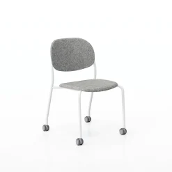 Tioga Armless Guest Chair with Casters - PET Felt Seat & Back