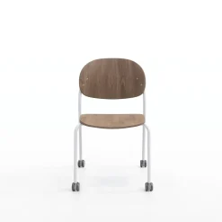 Tioga Armless Guest Chair with Casters - Laminate Seat and Back