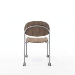 Tioga Armless Guest Chair with Casters - Laminate Seat and Back
