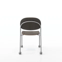 Tioga Armless Guest Chair with Casters - Laminate Seat and Back